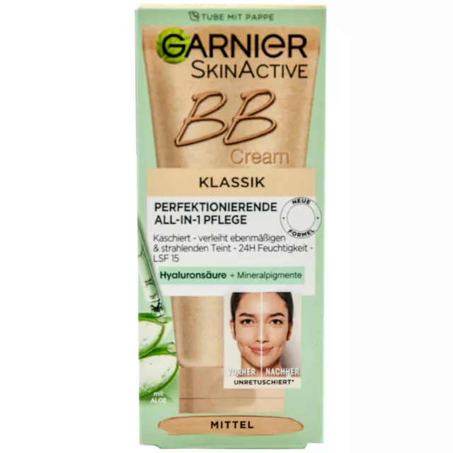 Garnier BB Cream KLASSIK -mittel- 1 x 50ml ALL-IN-1-PFLEGE mit Hyaluronsäure