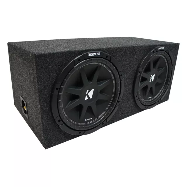 Universal Car Stereo Rearfire Sealed Dual 15" Kicker Comp C15 Sub Box 2 Ohm