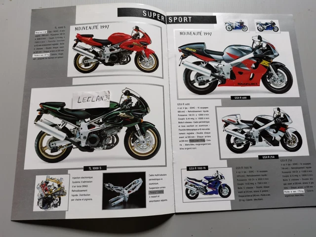 Suzuki Brochure catalogue moto gamme 1997, 12 pages TBE 2