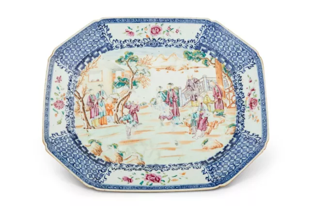 A large Chinese export famille rose platter, Qianlong period, 18th century