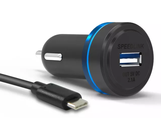 Speedlink Voiture Chargeur 2,4A USB Adaptateur pour Nintendo Commutateur / Lite