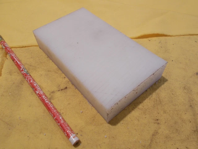 NATURAL NYLON BAR machinable plastic flat sheet stock 1" x 3" x 5 1/4" LONG