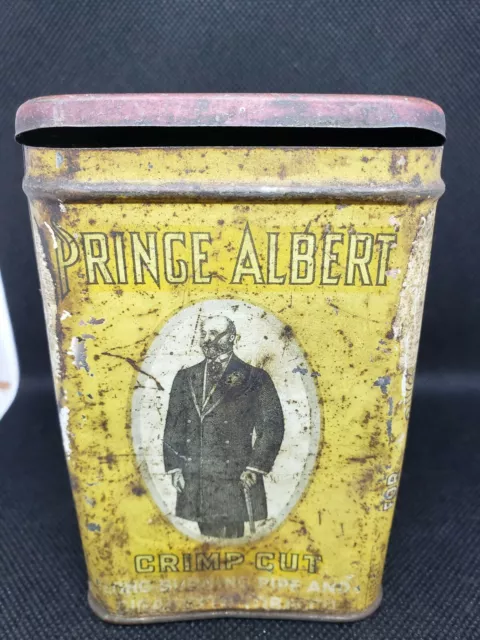 Vintage  Prince Albert Crimp Cut Long Burning Cigar And Cigarette Tobacco Tin