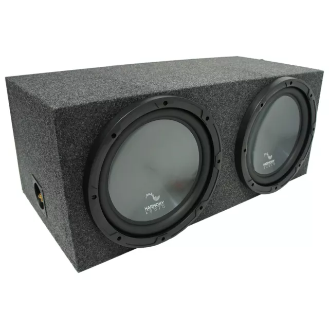 Universal Car Stereo Rearfire Sealed Dual 15" Harmony R154 Sub Box Enclosure