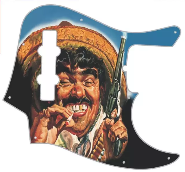 J Jazz Bass Pickguard Custom Fender Graphic Graphical Guitar Pick Guard Bandito