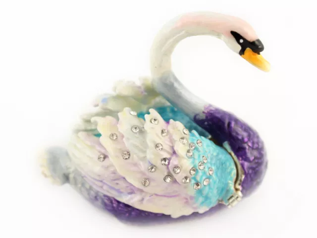 Swan Jewelry Trinket Box Decorative Collection Bird Water Animal Cute Gift 02057