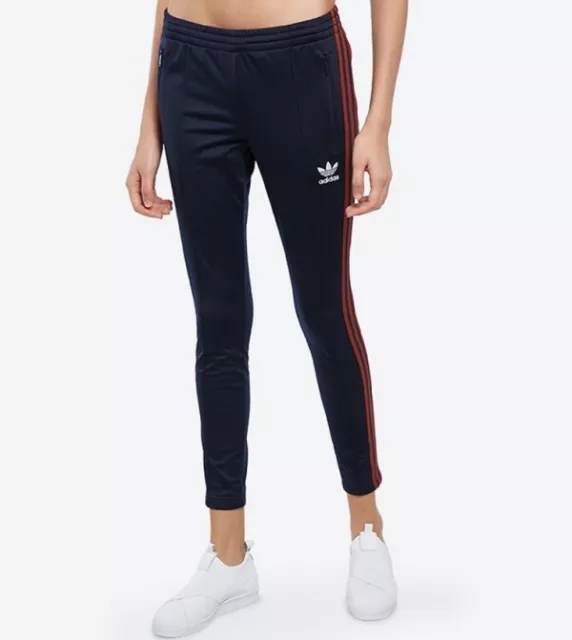 adidas Originals Women's Black Classic Slim Fit 3-Stripe SST Track Pants XS  s