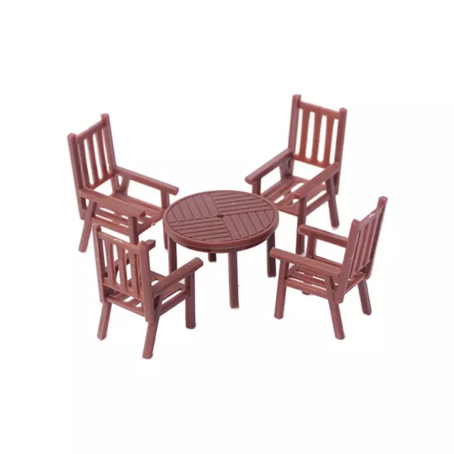 5-Set Tables And Chairs Kit-HO-Scale Model Railway Micro Landscape Decoration