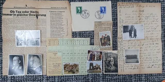 ORIGINAL GERMAN WW2 Soldiers Letter.Cigarette cards.photos/ration ...