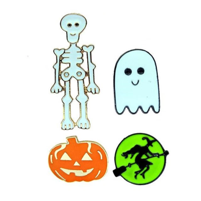 4 stücke Legierung Halloween Ghost Pumpkin Kopf Broschen Lustige Tropföl Ansteck