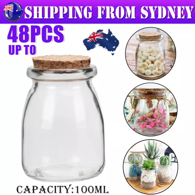 48pcs 14ml Glass Bottles with Aluminium Caps Mini Glass Jars Tiny