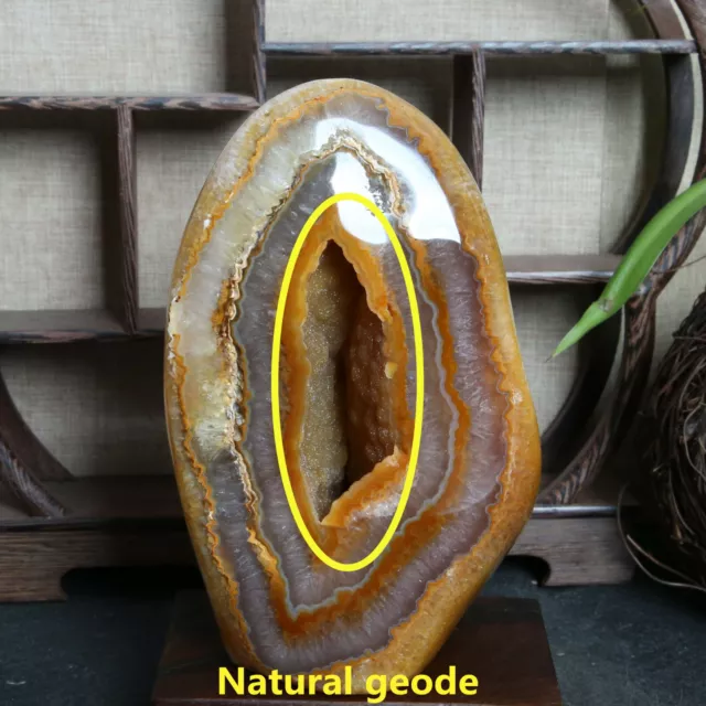 A9339-1865g Unique Polished Red Orange CARNELIAN AGATE Geode Crystal Stone