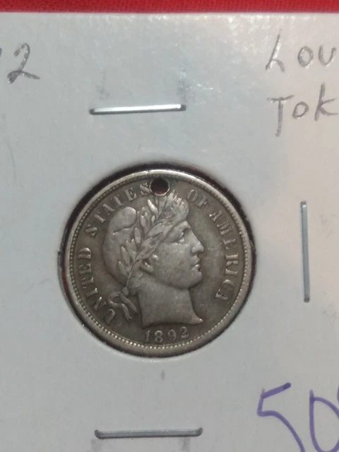 1892 Barber Dime Love Token