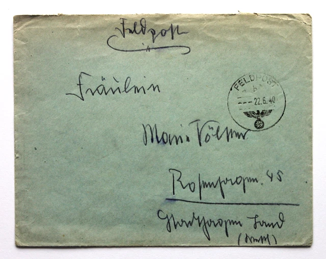 Feldpostbrief 1940 Res. Flak Abt. 336 nach Stadthagen Land