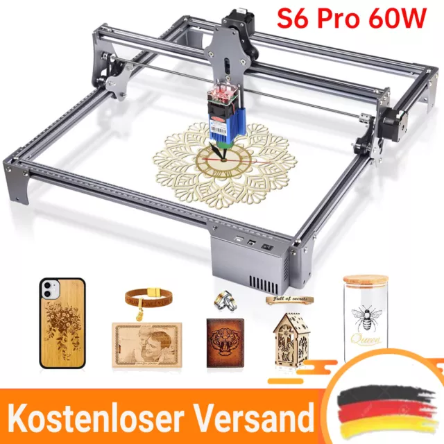 SCULPFUN S6 Pro 60W Graviermaschine Lasergravierer Holz Engraving 410*420mm