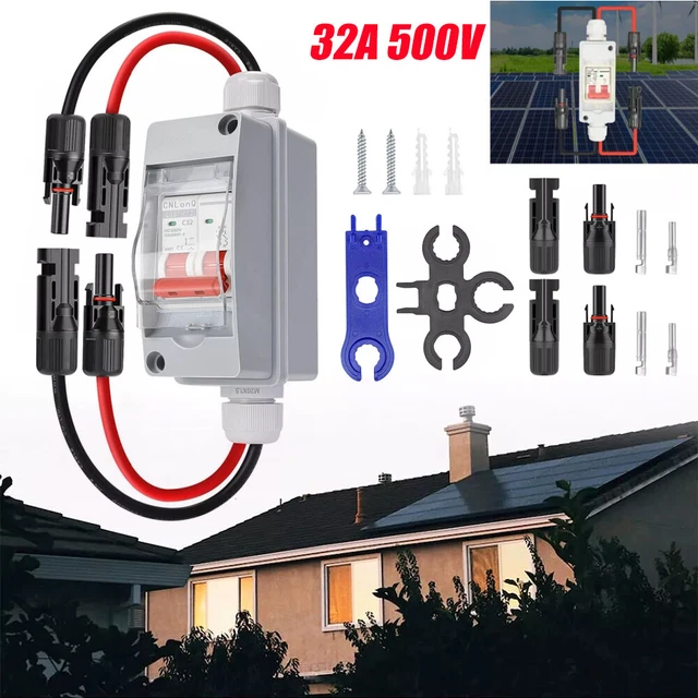 2-polig DC Trennschalter Solar PV Umschalter Ausschalter Freischalter 500V 32A