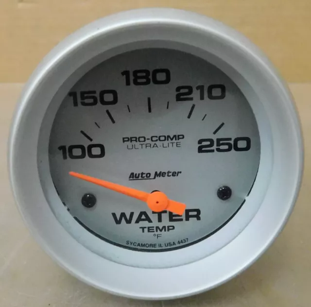 Auto Meter 4437 Pro Comp Ultralite Water Temp Gauge, 2 5/8" Dia, 100-250*, Elect