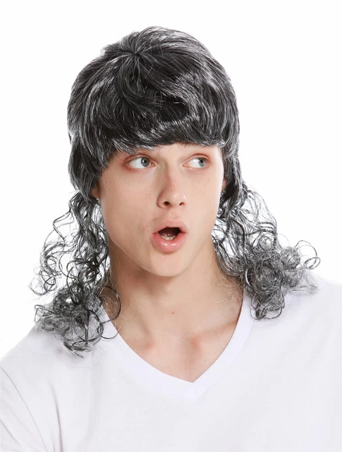 80s Costume Men's Vokuhila Wig Men's Set of 5 Blonde Brown Wig Men with