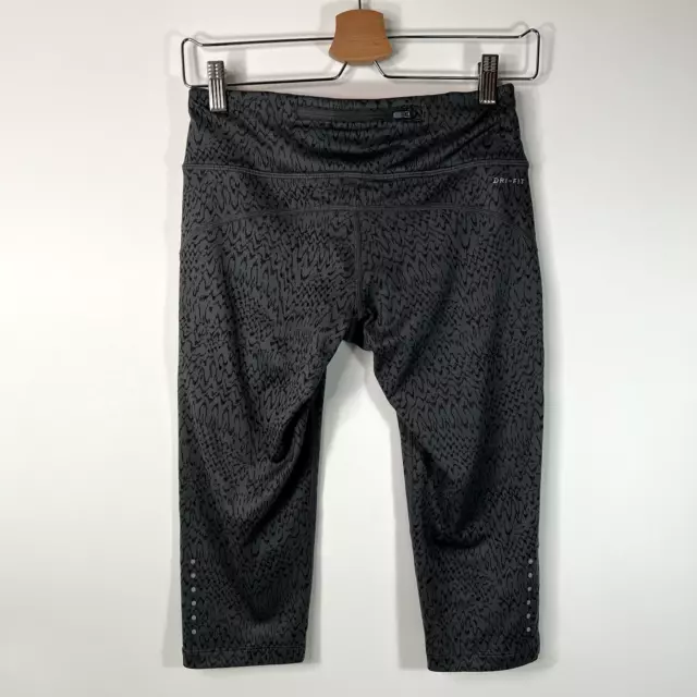 Nike Dri Fit Epic Run Running Capri Leggings 904916-012 Gray Women's Small S 2