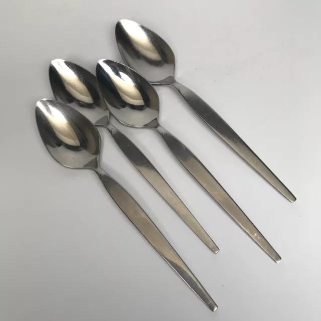 Vintage ONEIDA COMMUNITY "SATINIQUE OLDER" Stainless 4 TEASPOONS 6-1/8"
