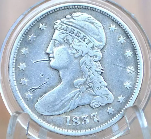 1837 Capped Bust Half Dollar - VF (Very Fine); Great Color, Lower Price