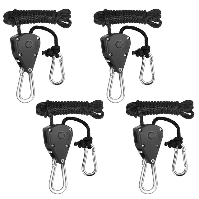 4 stücke Riemenscheibe Ratschen Heavy Duty Seil Clip Aufhänger Einstellbare Y1D0