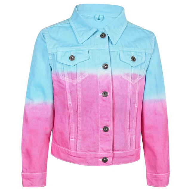 New Moda Jeans Giacca Blu Cravatta Tintura Cappotto per Bambino 3-13 Anni