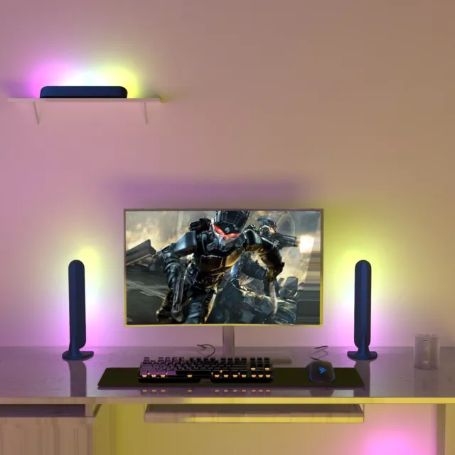 LED Gaming Light Bar 2pc, Desktop LED Lamp with Mood Light 🔥JANSALE🔥