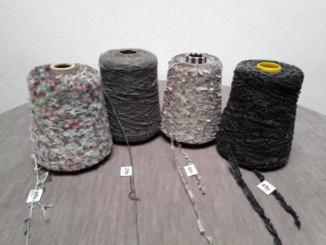 LOTTO 4 BOBINE di lana mista - filati italiani alta qualità - 1,670 kg EUR  25,00 - PicClick IT