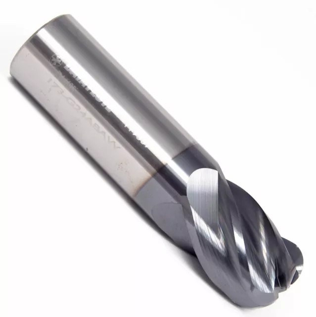 DATA FLUTE Carbide Corner Radius End Mill 3/4" 5FL AlTiN 0.250" Radius D64695