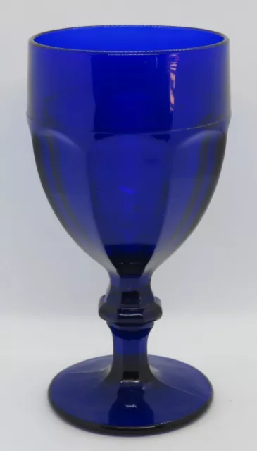 Cobalt Bristol blue glass vintage Art Deco antique large wine glass goblet