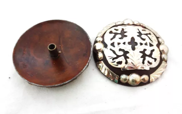 Pair Clovis Iron Conchos Screw Back Silver Plate Hansen Western Gear New Horse