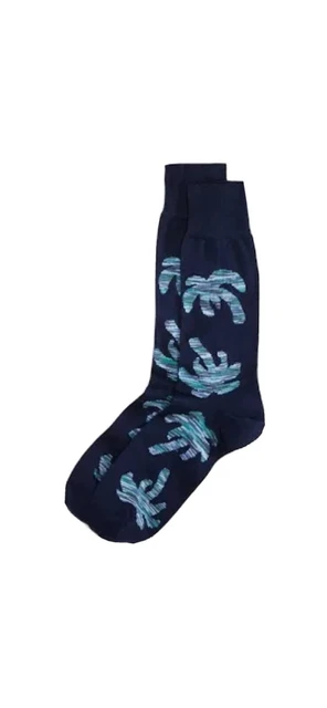 NWT Paul Smith Navy Blue Palm Tree Socks MSRP $30.00