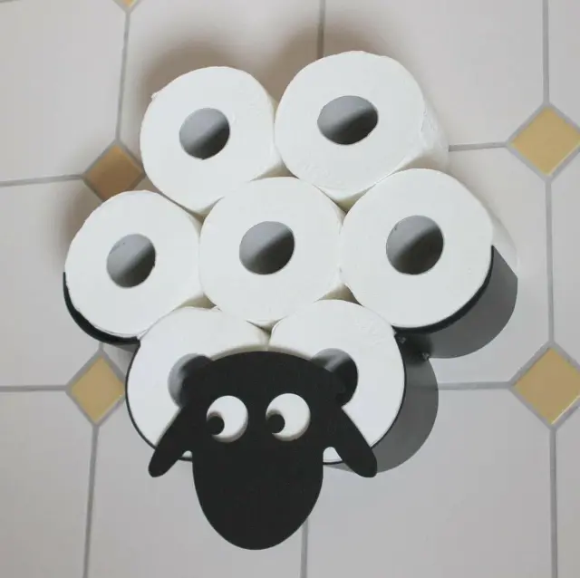 Schwarz Schafe WC Rolle Papier Halter Wandhalterung Badezimmer Stoff Aufbewahrung Geschenk