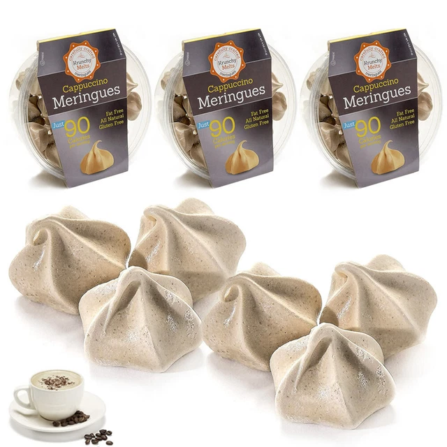 3 Boîtes Cappuccino Meringue Cookies Gluten sans Gras Snack Sucré Treat Craving