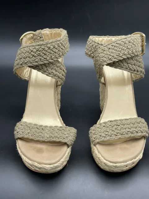 Stuart Weitzman Alex Crochet Wedge Espadrille Sandal Size 7.5