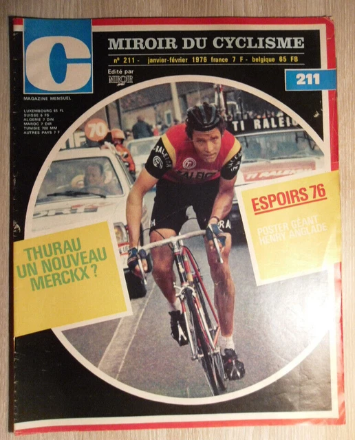 Ancien Poster Miroir Henry Anglade Cyclisme N°38 Novembre 63, Photo Cycliste Vintage