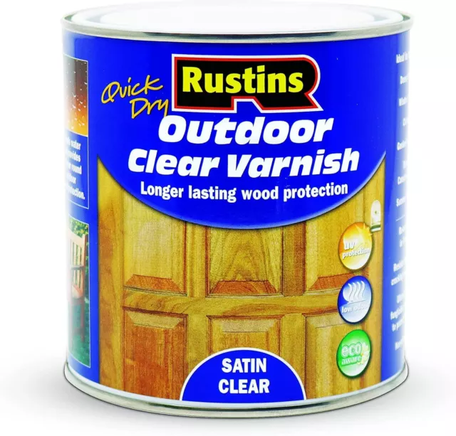 Rustins Quick Dry Outdoor Clear Varnish 1L Satin
