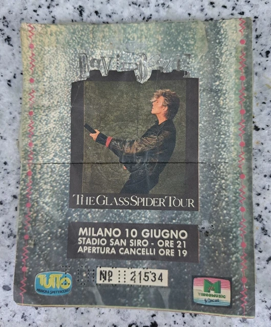 Biglietto Concerto DAVID BOWIE 10 giugno Anni 80 SAN SIRO MILANO