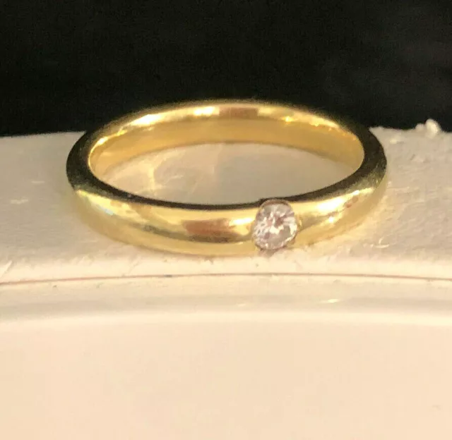Solitär Brillantring 585er Gold Gelbgold Spannring Ring Brillant 0,1 ct SI TW