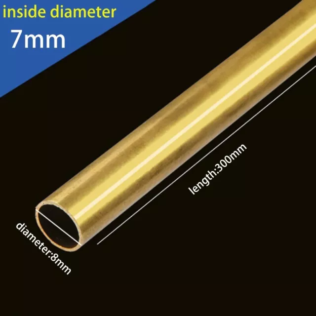 8mm x 1mm x 400mm Seamless Straight Brass Tube for Industry DIY