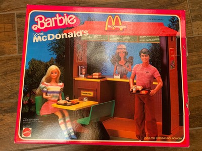 BARBIE MC DONALDS Loves Restaurant Playset Cafe snack MIB Made In ITALY