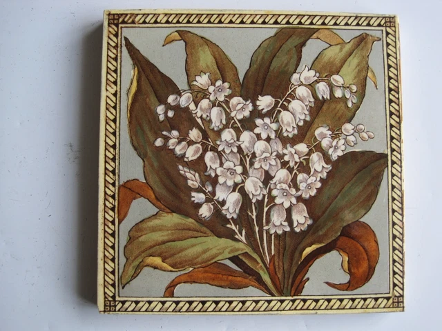 Antique Victorian Print & Tint Tile - The Decorative Art Tile Co. #A67 -  C1884