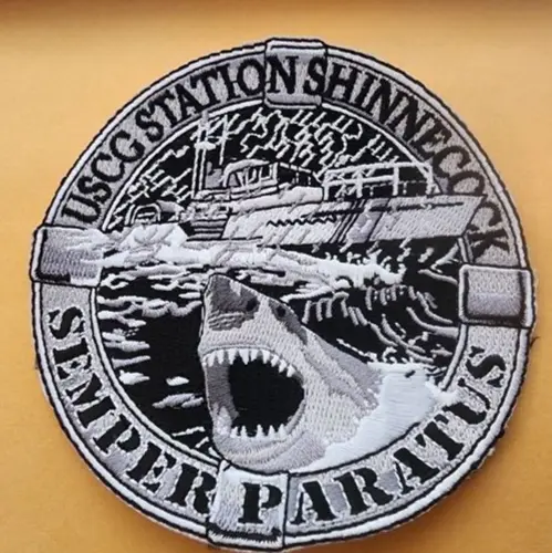Coast Guard Uscg Station Shinnecock Shark 4" Embroidered  Patch