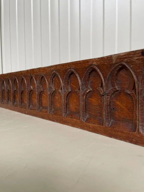 A Beautiful French Architectural Gothic Revival Carving/pediment in oak 2