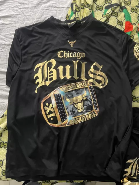 Nba Chicago Bulls Tshirt Gold - Neu - 2Xl