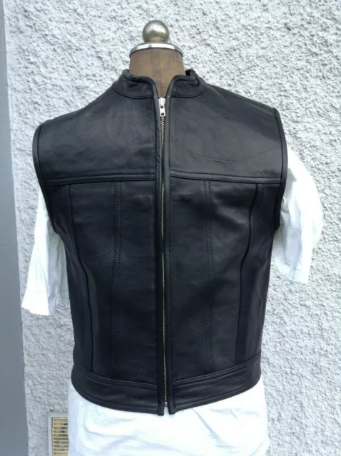 Lederweste "Bob" Cha Cha,Bad Company Leatherwaer Glatt Leder Weste Club Kutte