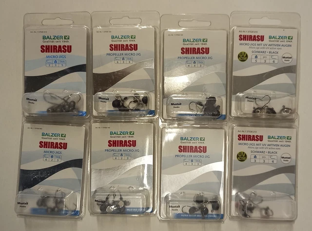 Balzer Shirasu Jig Heads Micro jig rund, mit Propeller, schwarz mit UV Augen 