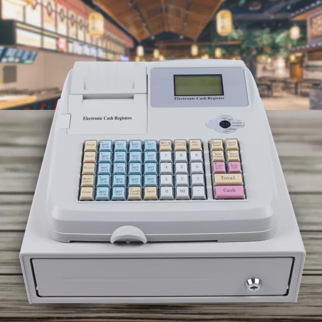 Cash Register Drawer Box 8 Digital LED Display Retail Restaurant POS System USB