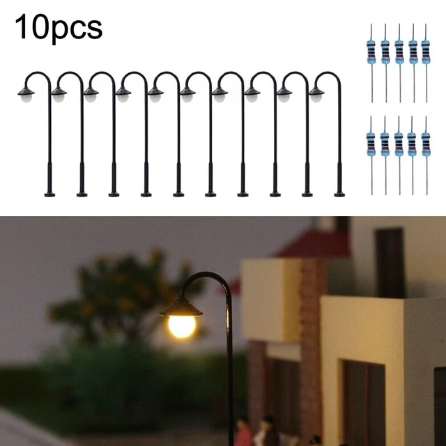 Lampadaire simple HO ancien, éclairage LED CMS blanc chaud (5 pièces Lampadaire simple HO ancien, éclairage LED CMS blanc chaud (5 pièces